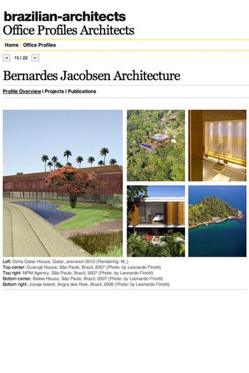 office profiles architects: bernardes jacobsen architecture